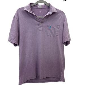 Johnny-o mens sz Medium polo shirt purple cotton preppy surf